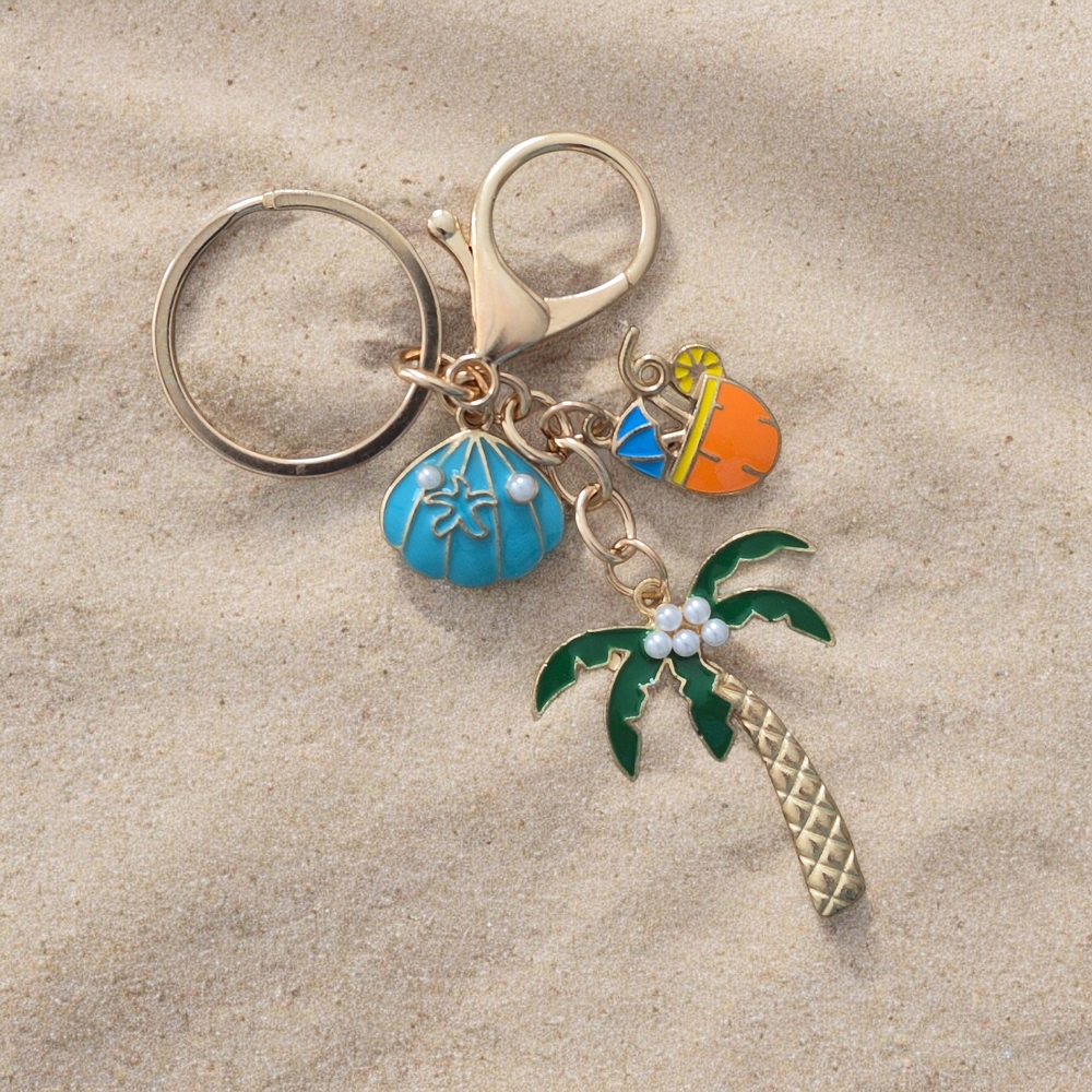 Tropical Bagcharm / Keychain with Charms